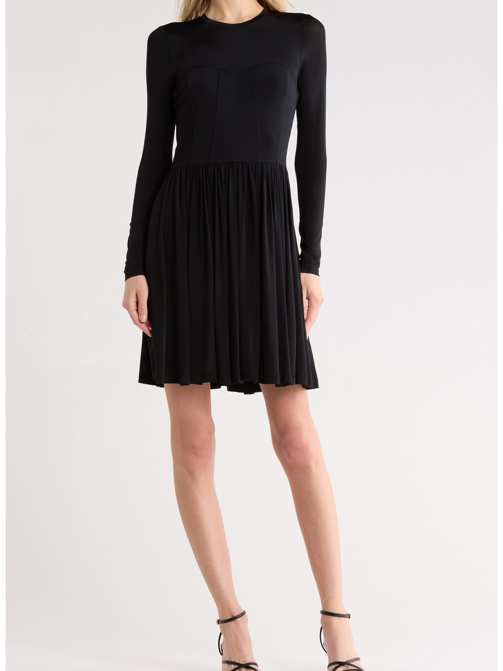 ULLA JOHNSON Black Bendetta Jersey Crewneck Minidress Size Large